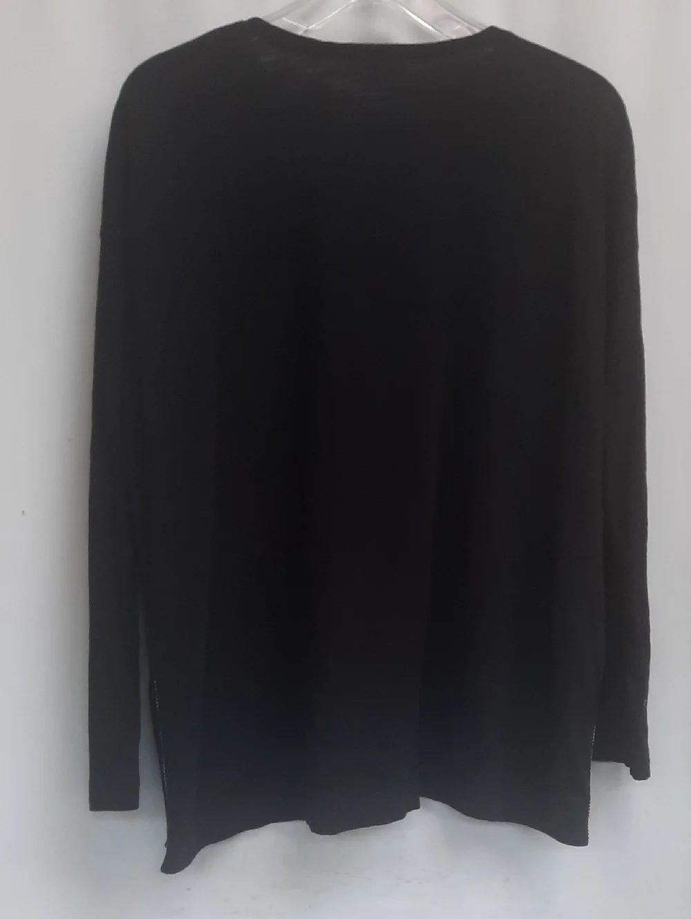 Lisa Todd 100% Cotton Black V-Neck Long Sleeve Tee